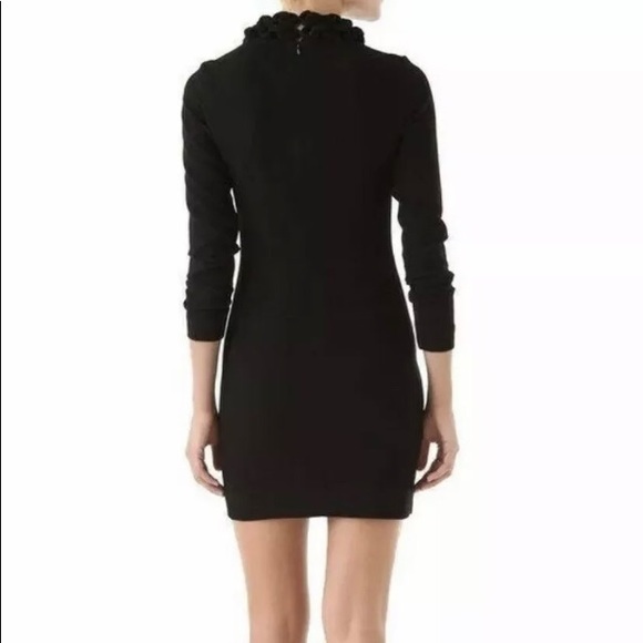 SOLD black crepe dress ornate collar by Diane Von Furstenburg sz XS 2 - Picture 5 of 14